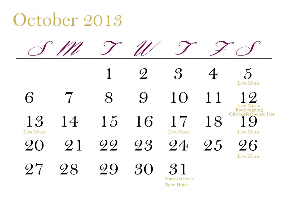 Calendar Stam Oct